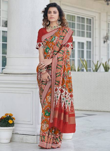 Orange Colour Patola Vol 7 Shubhvastra New Latest Printed Wedding Wear Patola Silk Saree Collection 5362